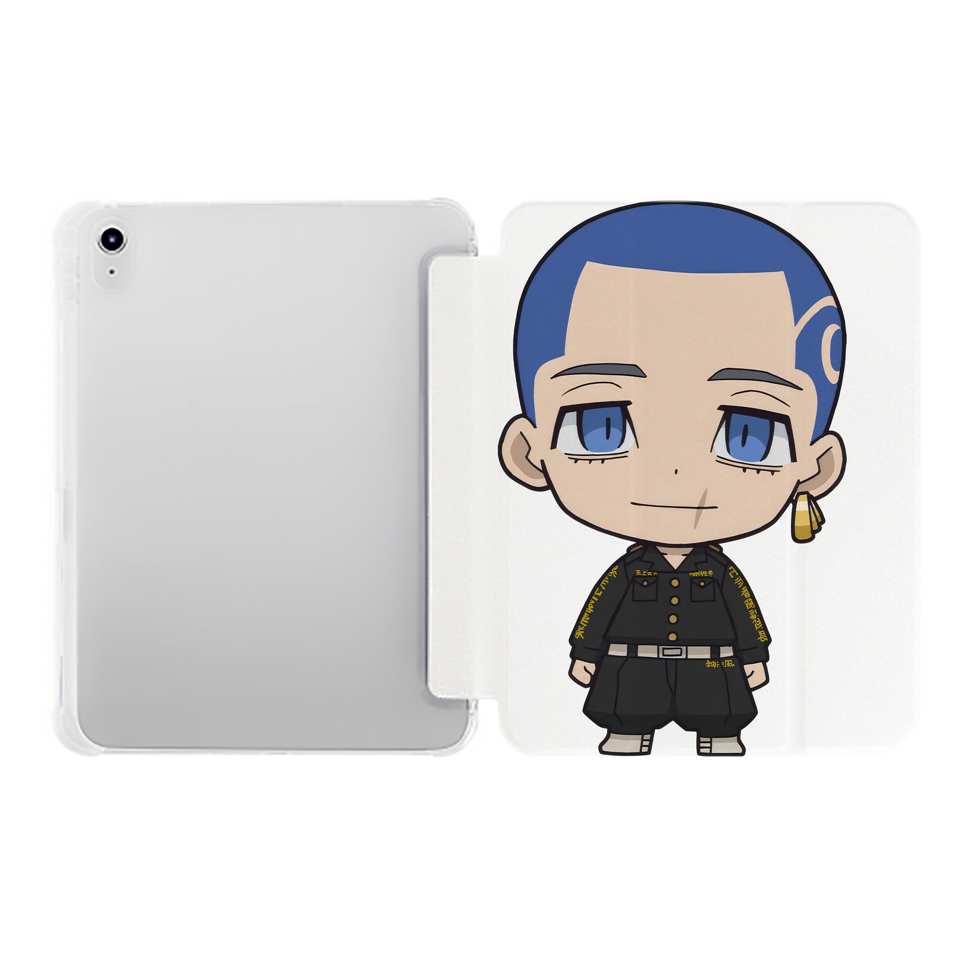（画像用） 東京リベンジャーズ Tokyo Revengers IPad ケース ペン収納付き 三つ折りスタンド PUレザー×シリコン 対応機種9.5/10.5/10.9インチ